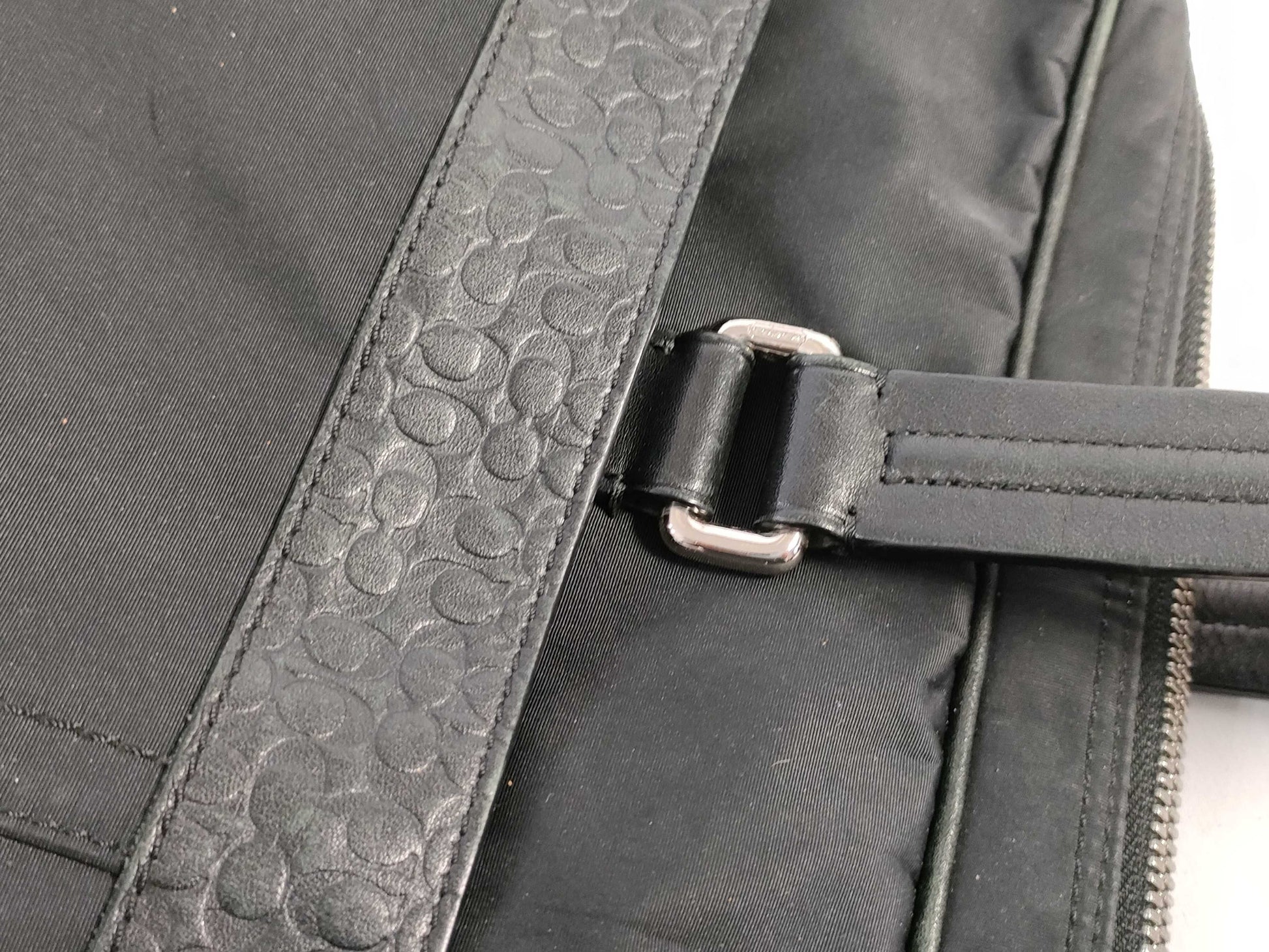COACH Leather 2-Way Handbag Black F70323 Handbag