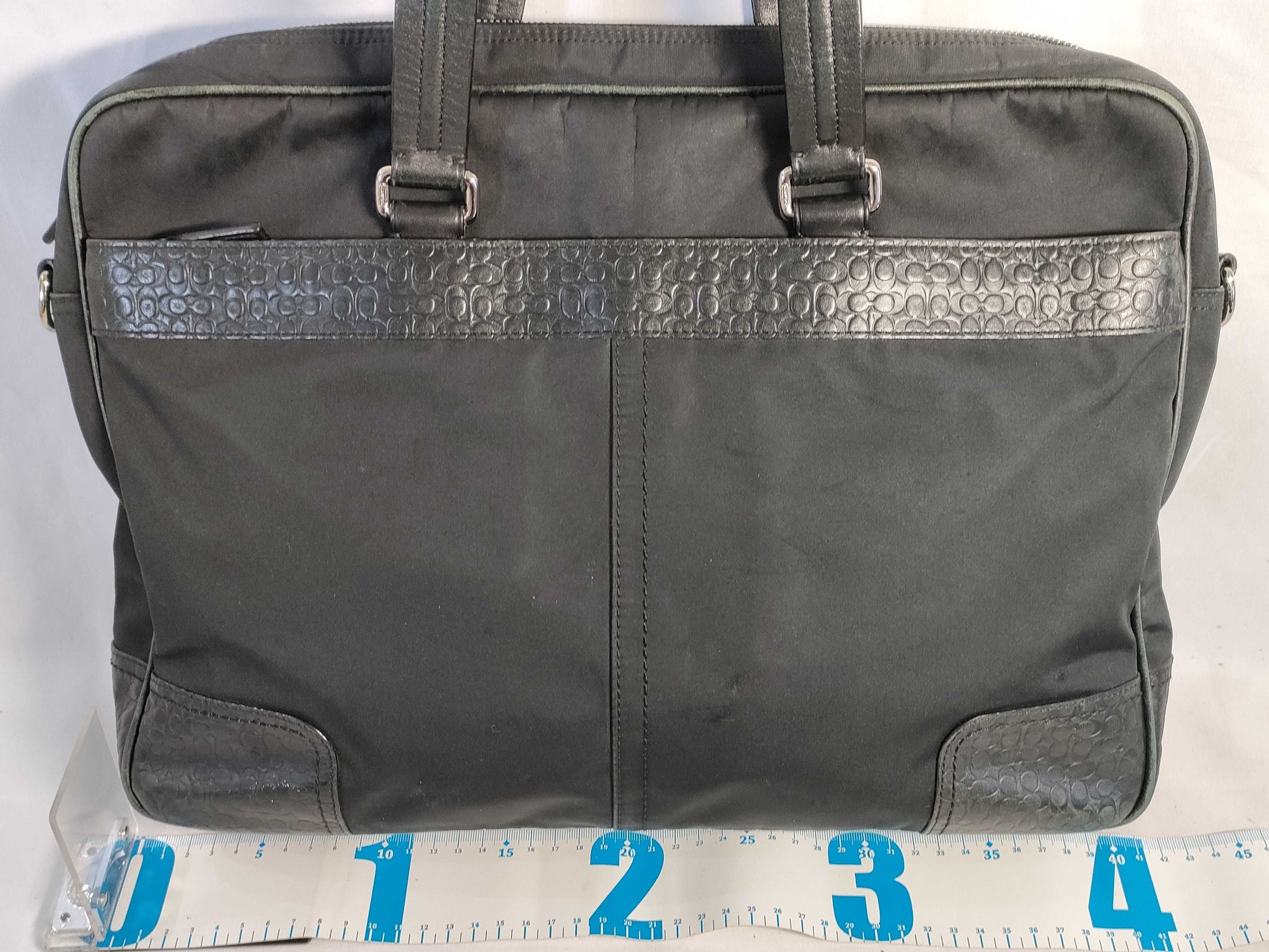 COACH Leather 2-Way Handbag Black F70323 Handbag