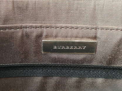 BURBERRY Leather Tote Bag with Interior Pocket and Nova Check
