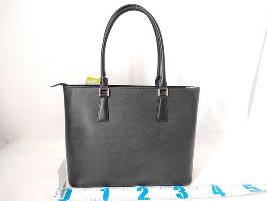 BURBERRY Leather Tote Bag with Interior Pocket and Nova Check