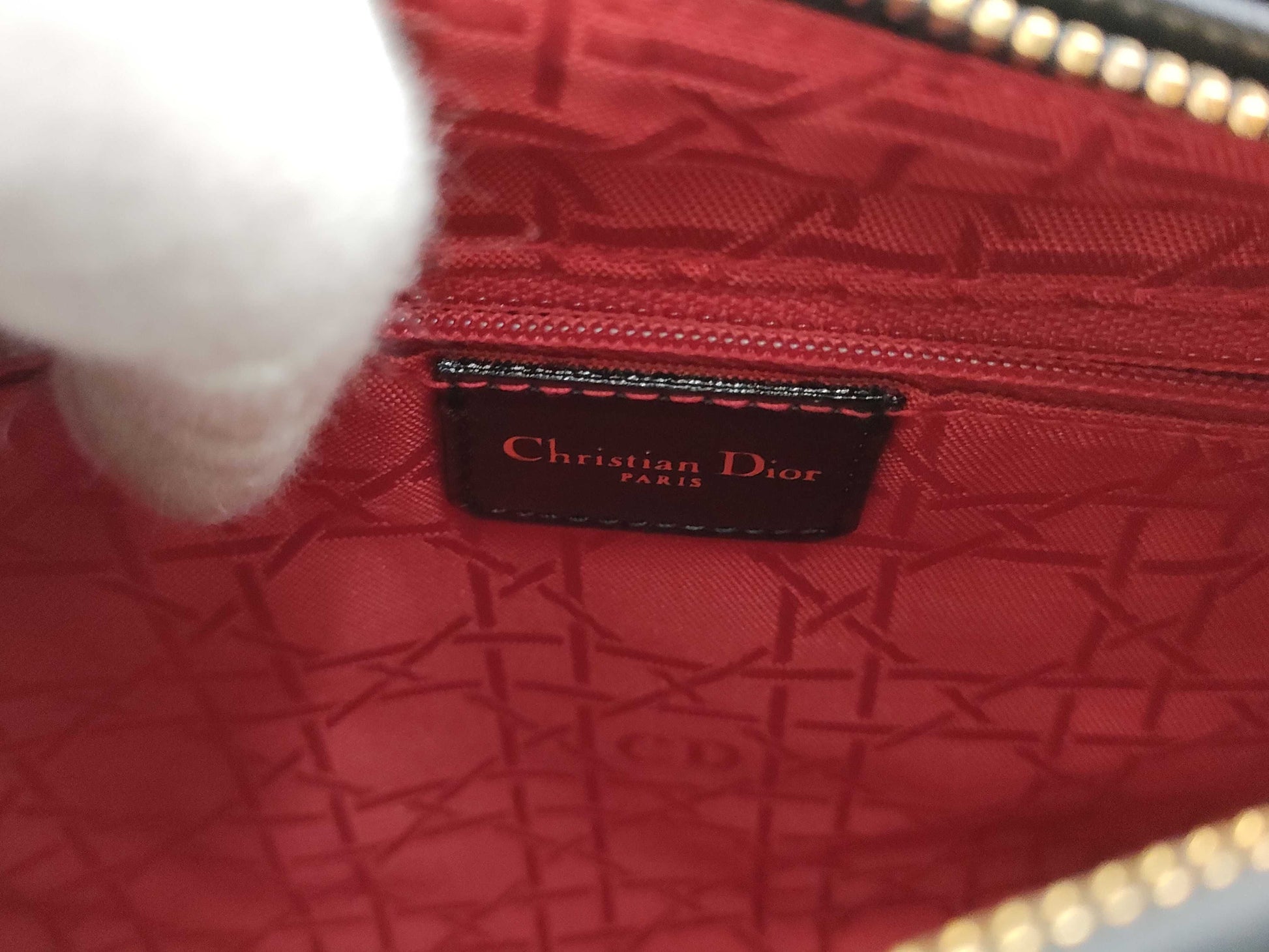 Dior Lady Dior Enamel Handbag Handbag