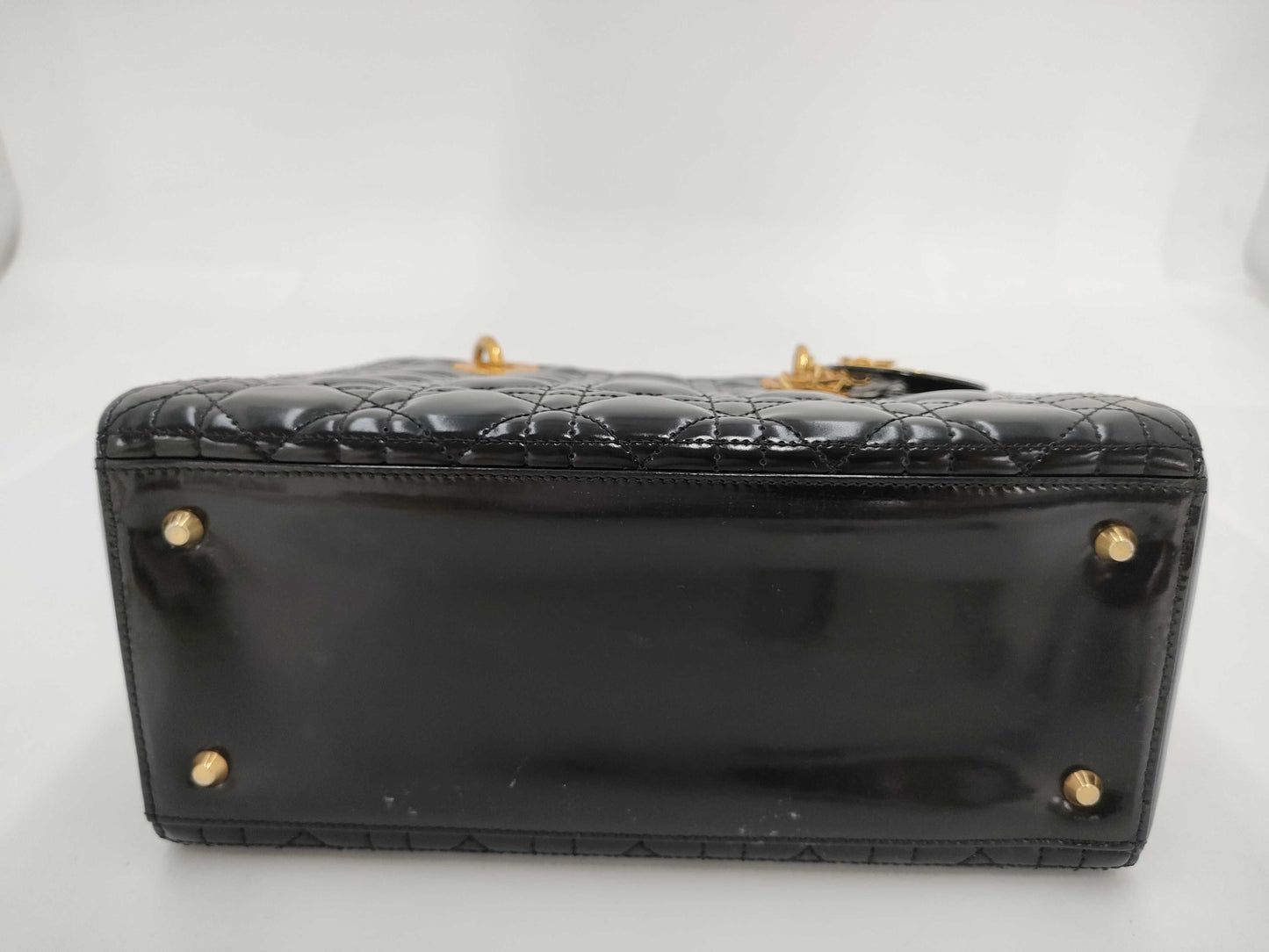 Dior Lady Dior Enamel Handbag Handbag