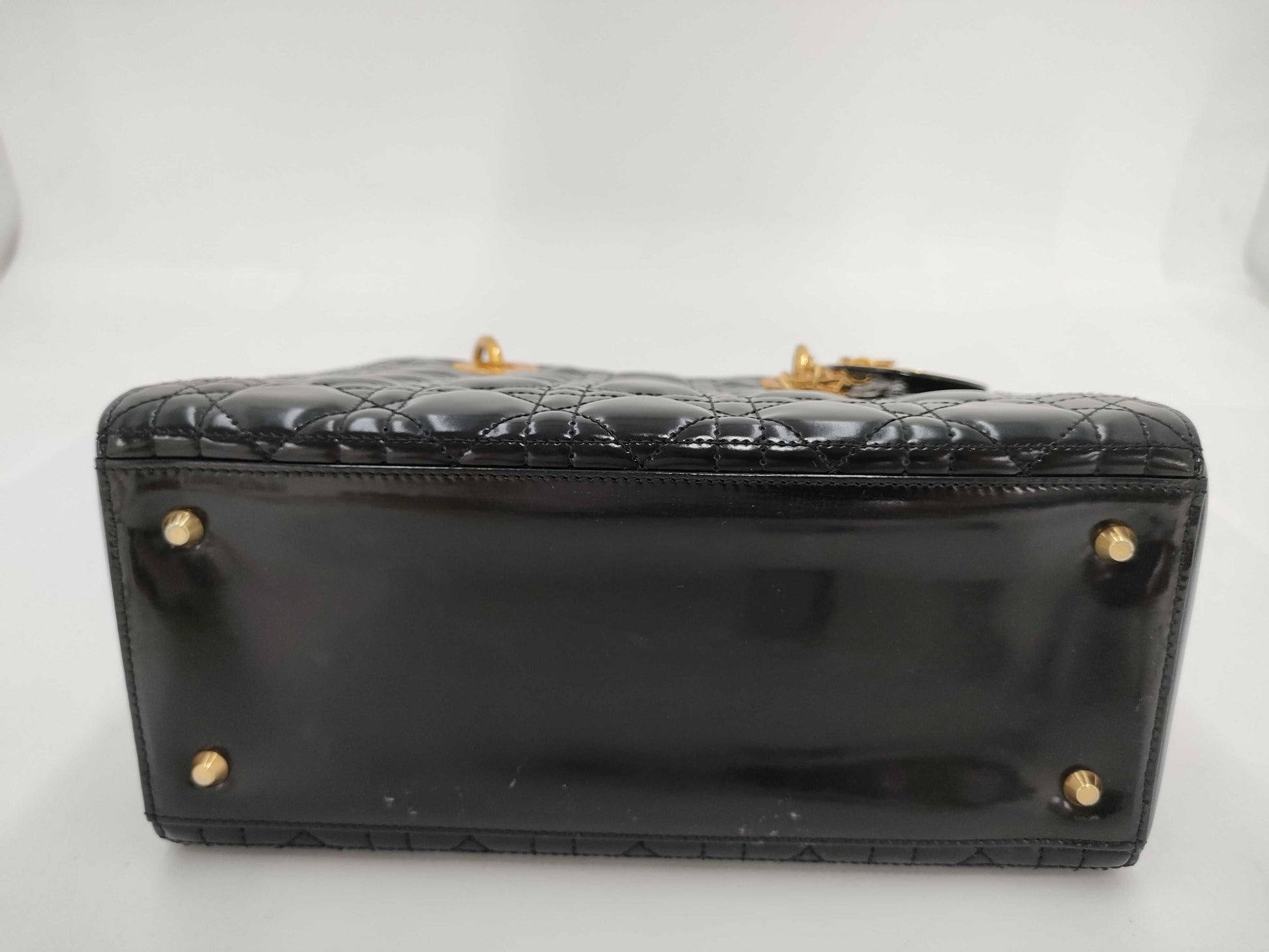 Dior Lady Dior Enamel Handbag Handbag