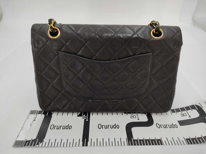 CHANEL 2838769 Lambskin Double Flap Turnlock Chain Shoulder Bag, No. 2