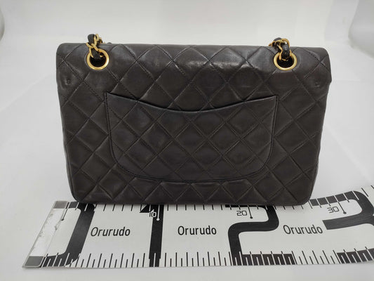 CHANEL 2838769 Lambskin Double Flap Turnlock Chain Shoulder Bag, No. 2