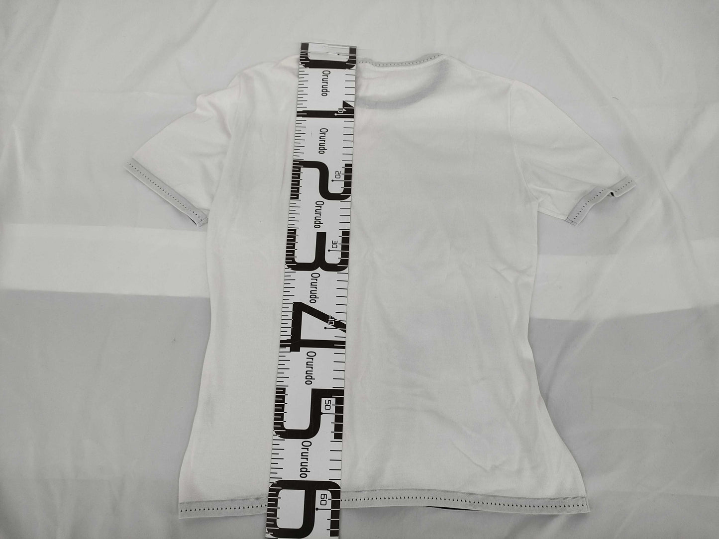 CHANEL Vertical Logo Knit T-Shirt with Missing Tag