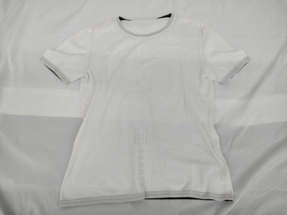 CHANEL Vertical Logo Knit T-Shirt with Missing Tag
