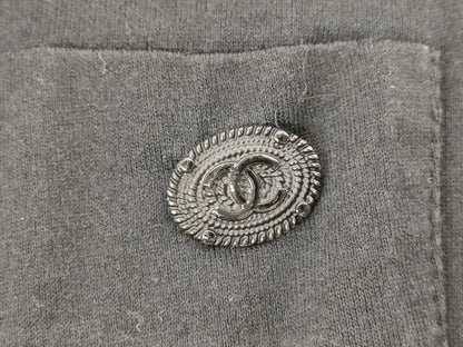 CHANEL Pocket Coco Button Black Sleeveless Top with Missing Tag Other Apparel