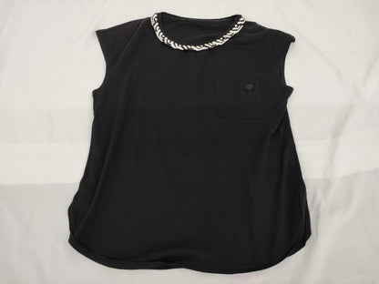 CHANEL Pocket Coco Button Black Sleeveless Top with Missing Tag Other Apparel