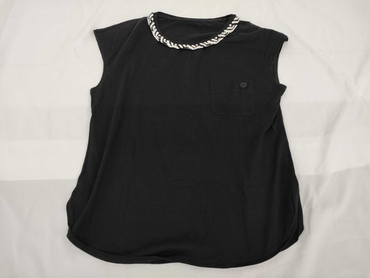 CHANEL Pocket Coco Button Black Sleeveless Top with Missing Tag Other Apparel
