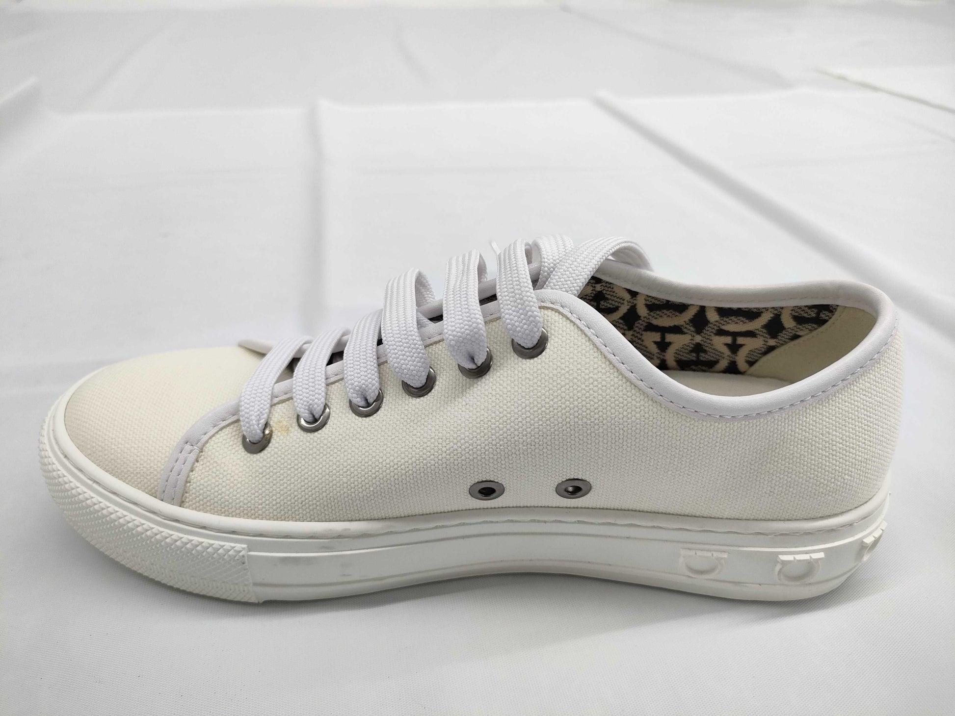 Salvatore Ferragamo Canvas/Gancini Motif Sneakers