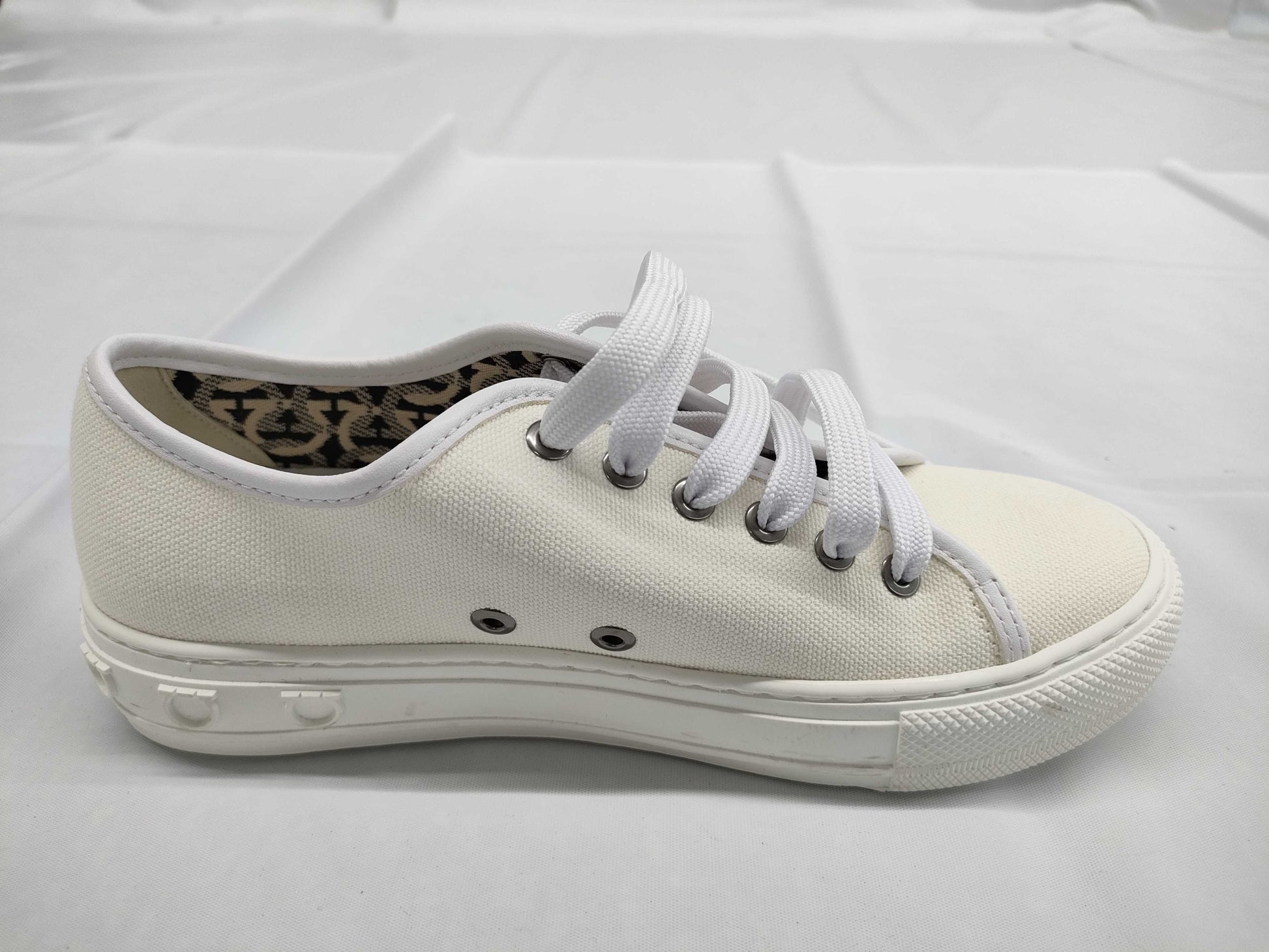 Salvatore Ferragamo Canvas/Gancini Motif Sneakers