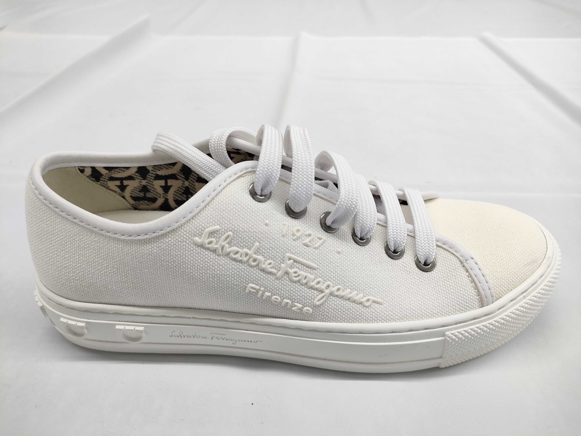 Salvatore Ferragamo Canvas/Gancini Motif Sneakers
