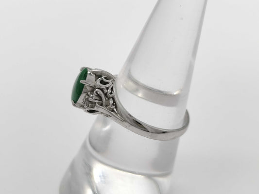Jadeite D0.06ct PT900 5.0g Ring 