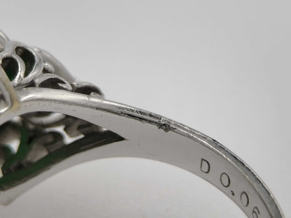 Jadeite D0.06ct PT900 5.0g Ring 