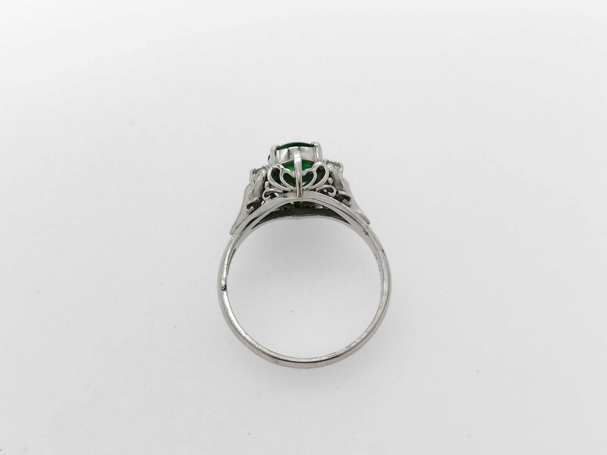 Jadeite D0.06ct PT900 5.0g Ring 