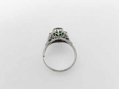 Jadeite D0.06ct PT900 5.0g Ring 