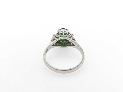 Jadeite D0.06ct PT900 5.0g Ring 
