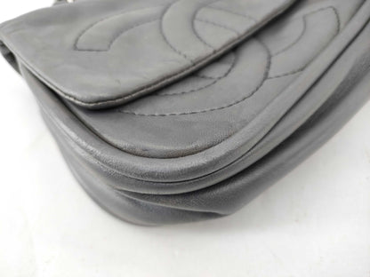 CHANEL [With sticker] No. 11 Calfskin Double Chain Shoulder Bag in Silver Gray