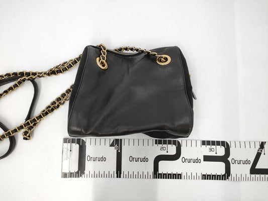 PRADA Chain Shoulder Bag Leather Nylon Shoulder Bag