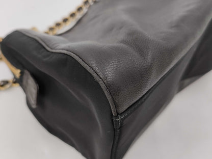 PRADA Chain Shoulder Bag Leather Nylon Shoulder Bag