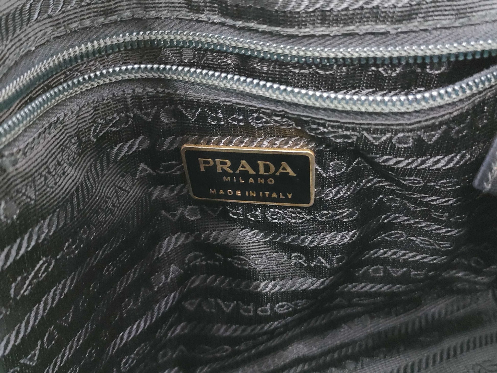 PRADA Chain Shoulder Bag Leather Nylon Shoulder Bag