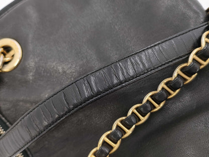 PRADA Chain Shoulder Bag Leather Nylon Shoulder Bag