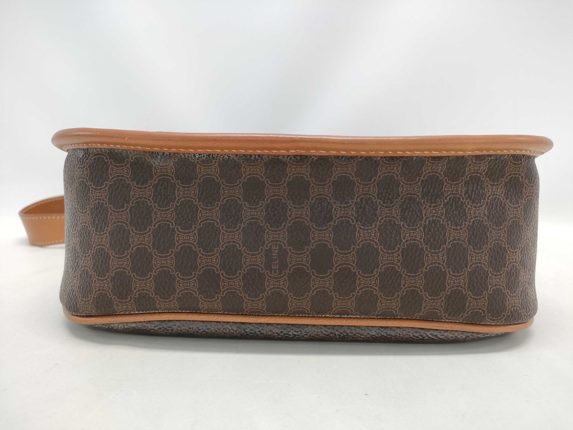 CELINE Macadam Shoulder Bag with Round Metal Fittings