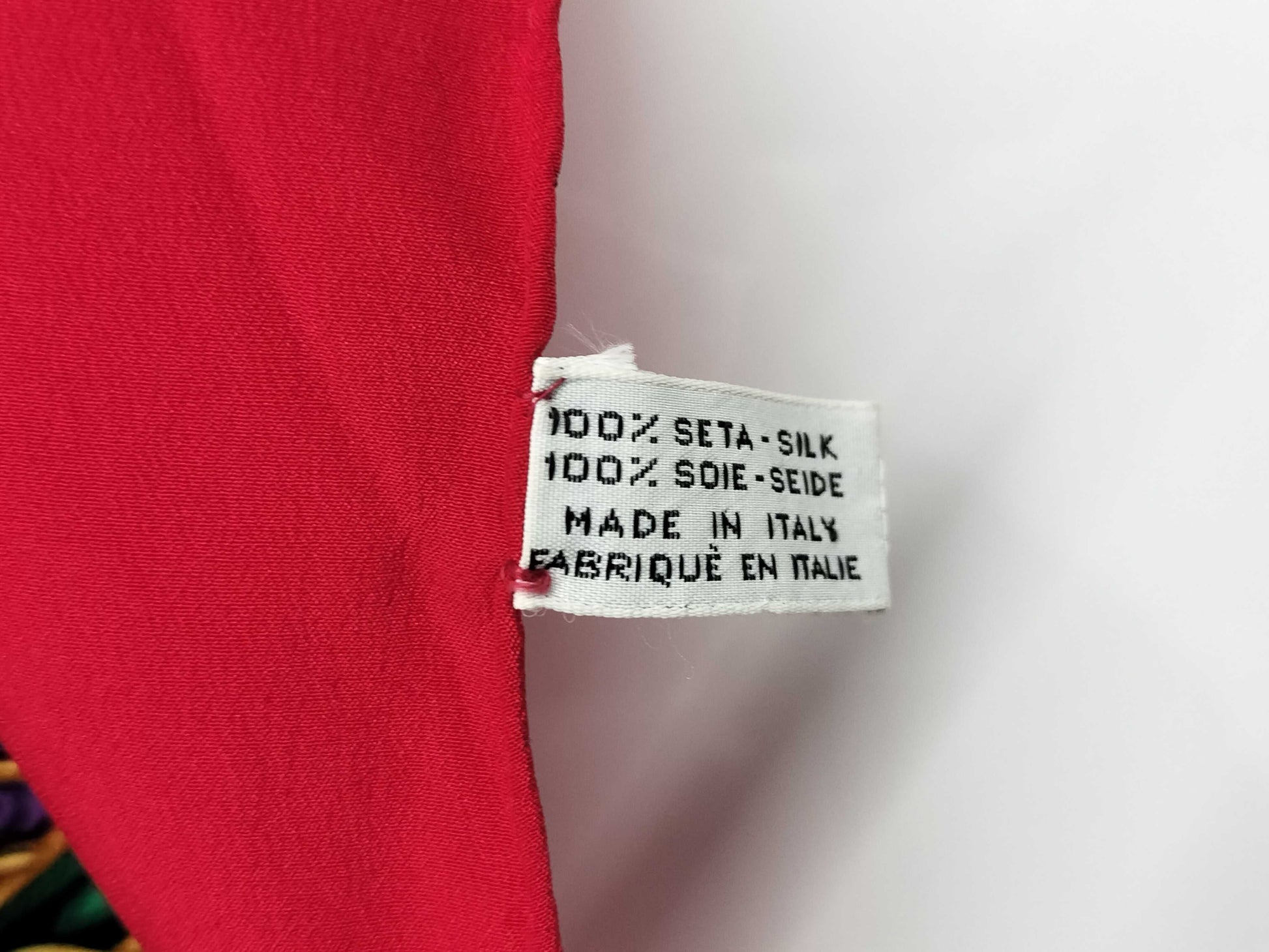 CHANEL floral motif red scarf