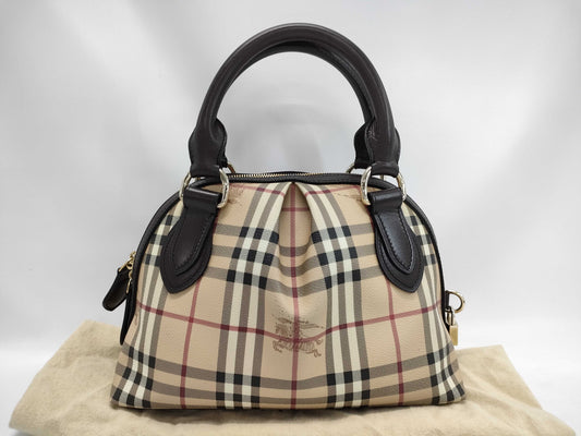 BURBERRY Nova Check Bowling Bag Handbag