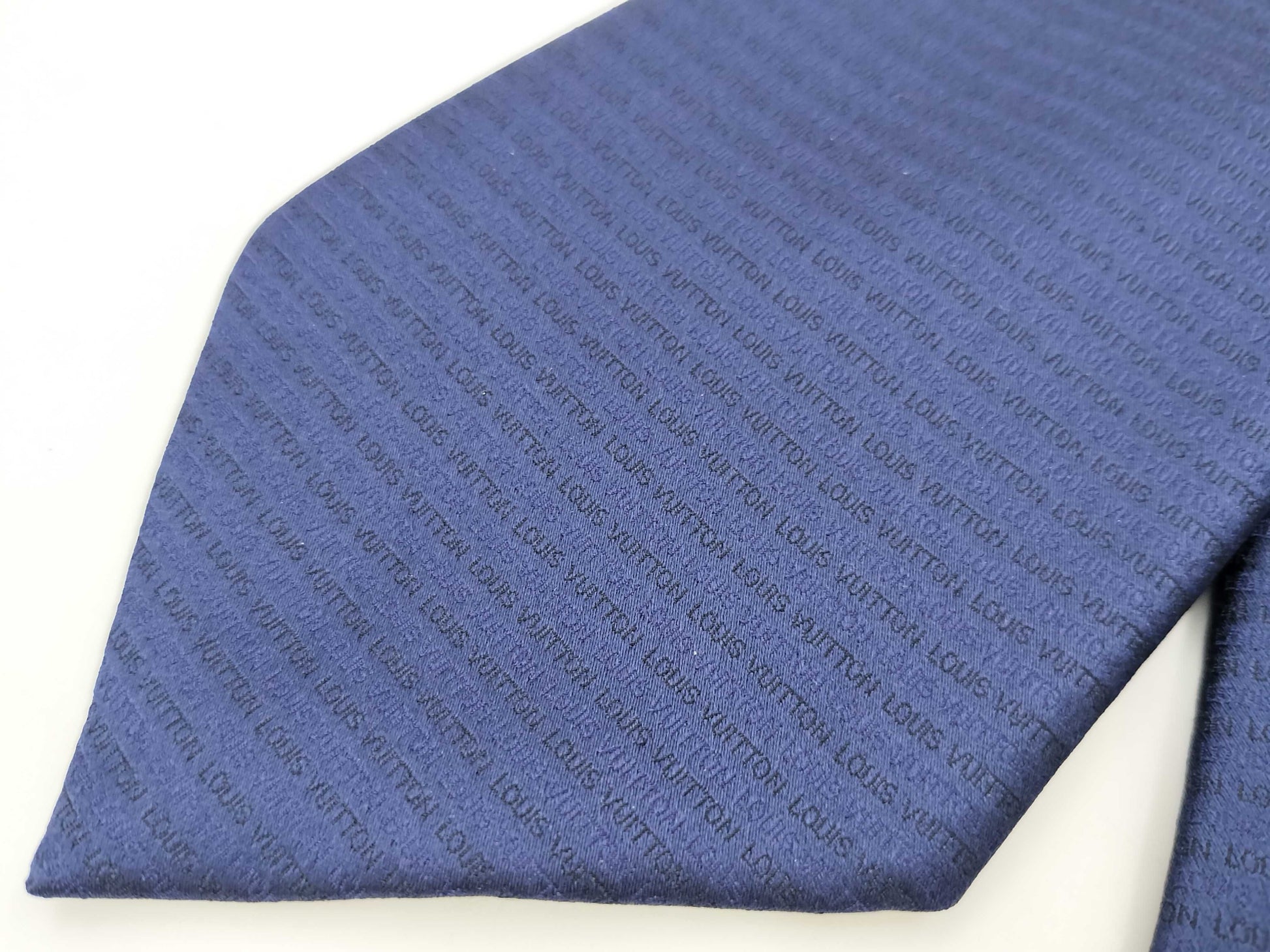 LOUIS VUITTON Tie Blue Logo Design Tie