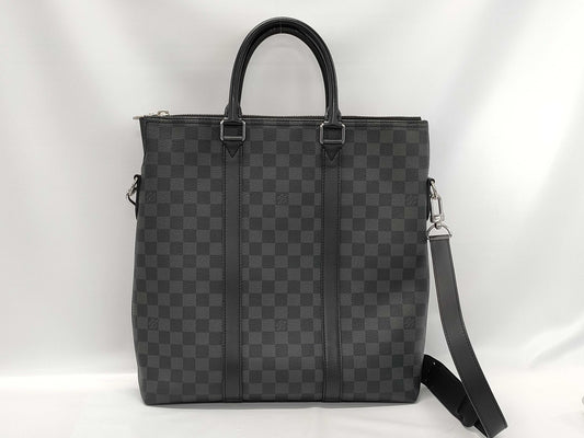 LOUIS VUITTON Damier Graphite N40000 Anton Handbag