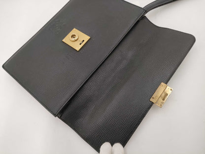 LOEWE Leather Anagram Clutch Bag Black Clutch Bag