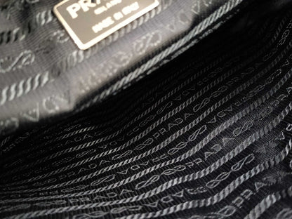 PRADA nylon handbag/black/with sticker/handbag