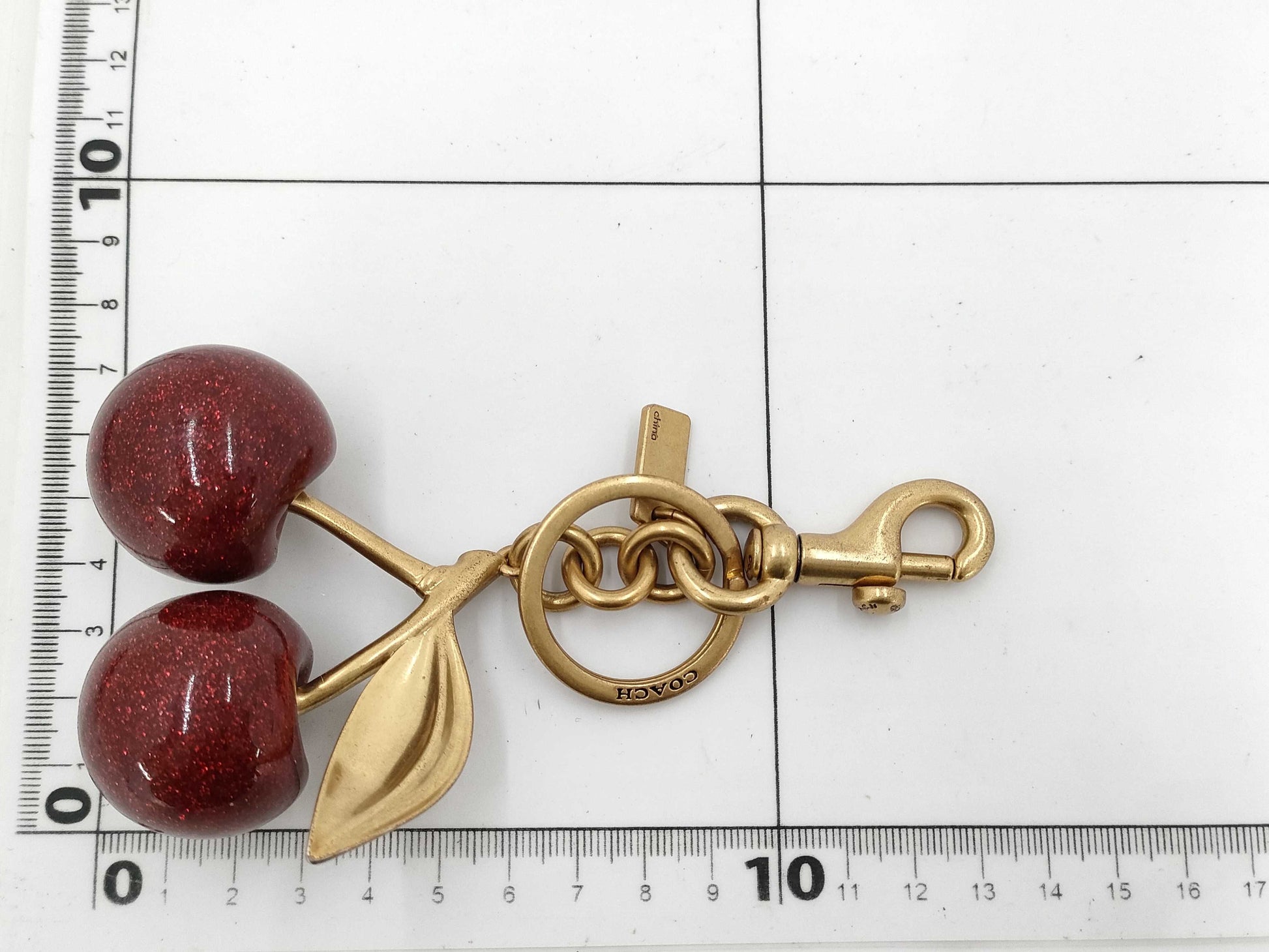 COACH Cherry Bag Charm Key Case/Key Holder