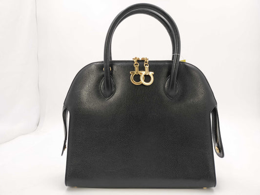 Salvatore Ferragamo All Leather Handbag with Gancini Charm