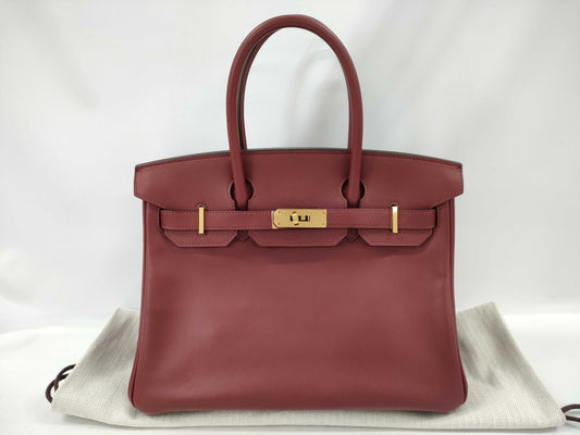 HERMES Birkin 30 Swift Leather Handbag with B Stamp