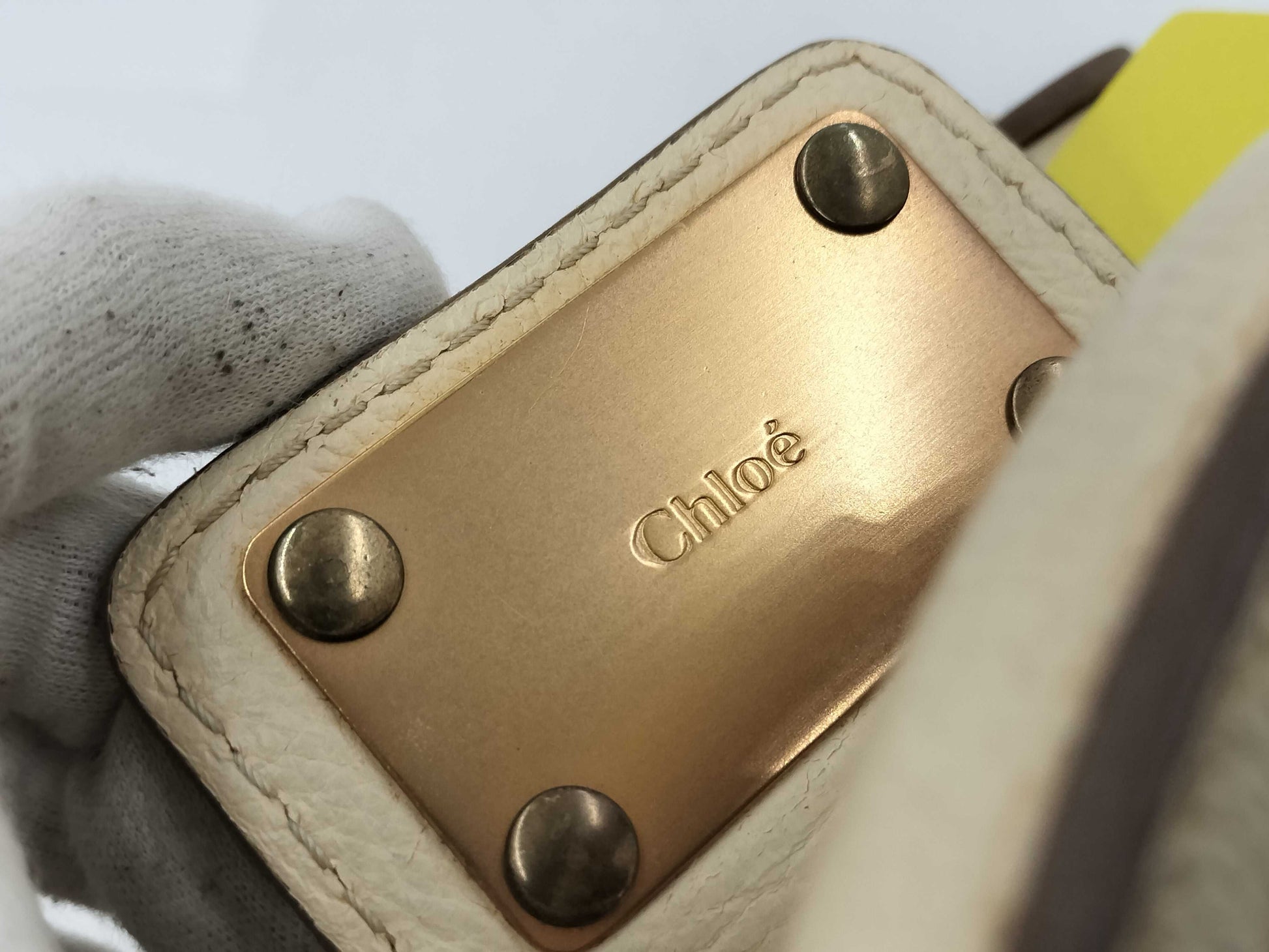 Chloe Paddington White Leather Handbag