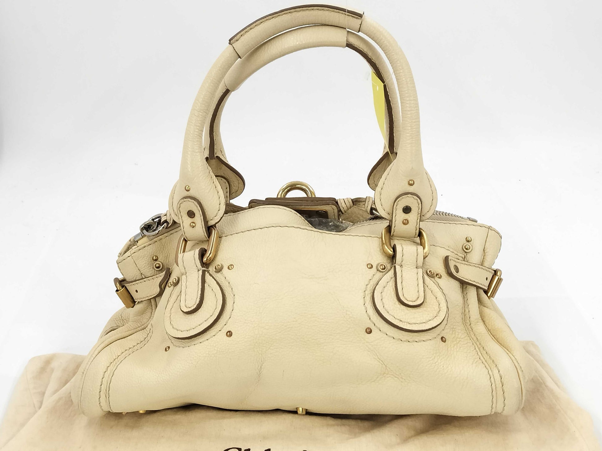 Chloe Paddington White Leather Handbag