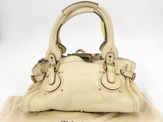 Chloe Paddington White Leather Handbag