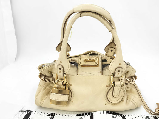 Chloe Paddington White Leather Handbag