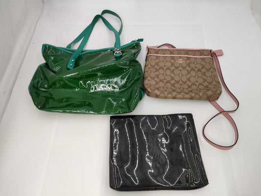 COACH Signature Ferragamo Enamel Bag / Saint Laurent Enamel Bag Total of 3 Bags