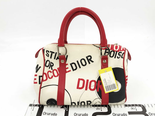 Dior Trotter Hardcore Mini Boston Bag, White and Red