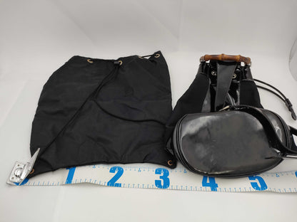 GUCCI Bamboo Patent Leather Suede Crossbody Bag/Dolce & Gabbana Backpack