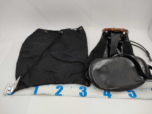 GUCCI Bamboo Patent Leather Suede Crossbody Bag/Dolce & Gabbana Backpack