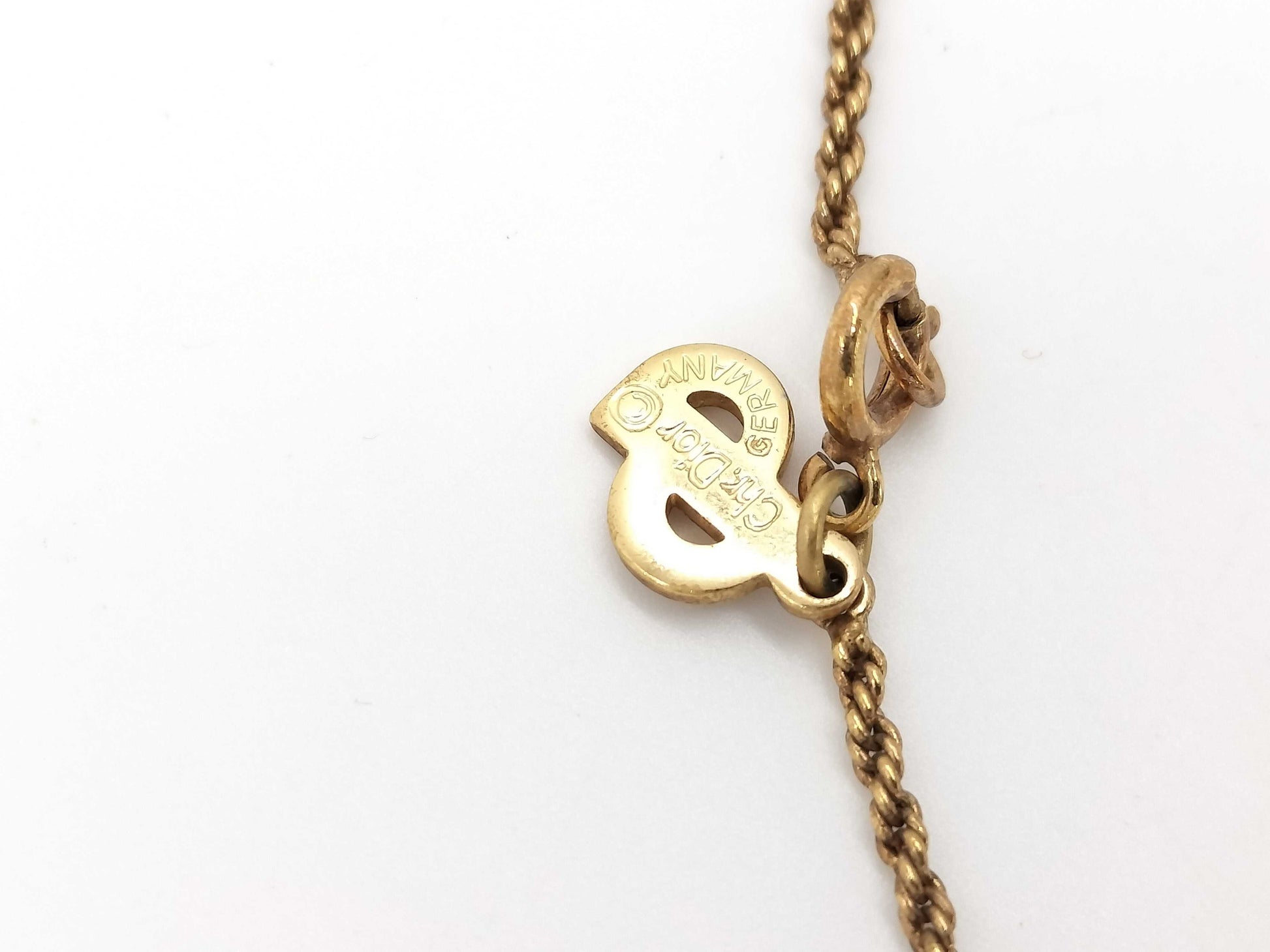 Dior Single Stone Gold Necklace