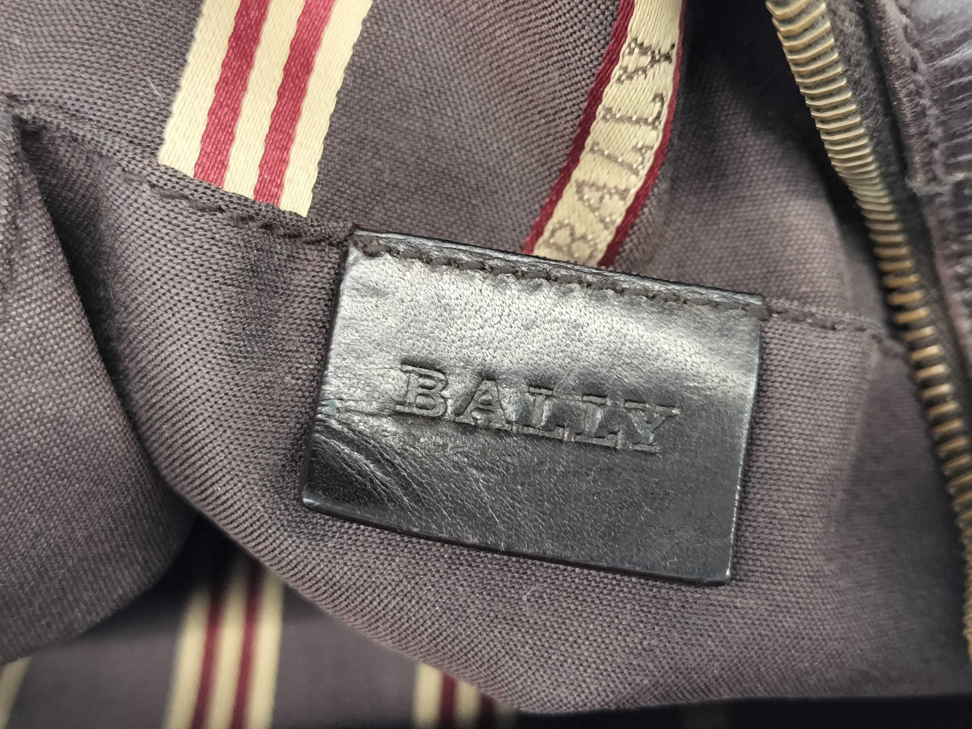 BALLY Leather Canvas Handbag Shoulder Bag