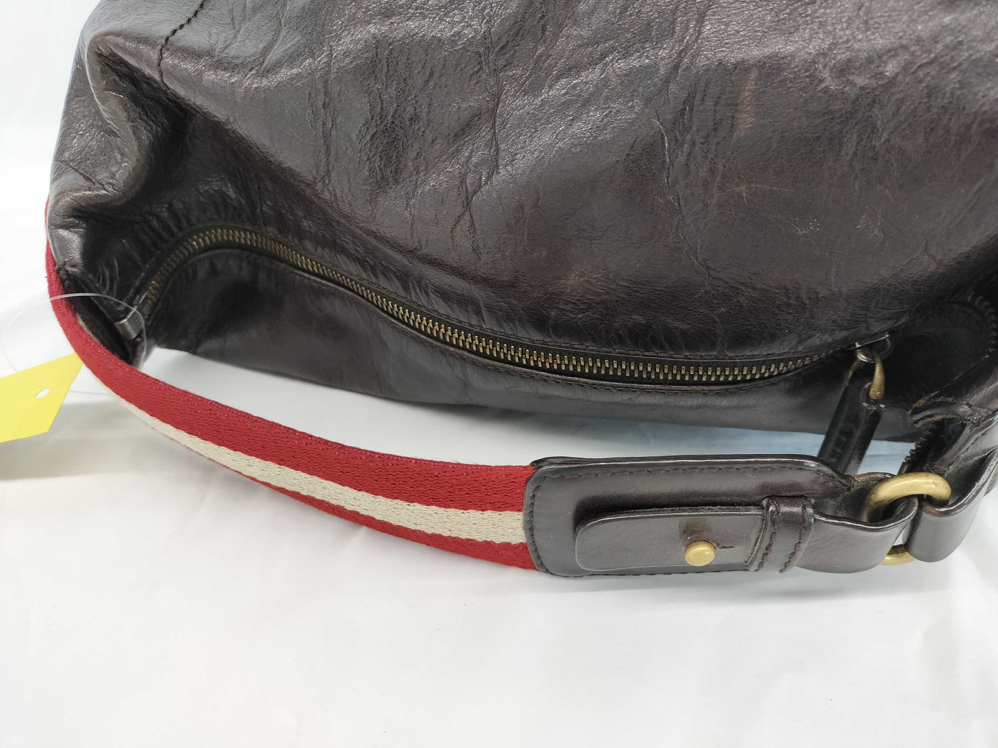 BALLY Leather Canvas Handbag Shoulder Bag