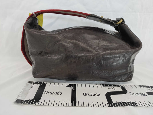 BALLY Leather Canvas Handbag Shoulder Bag