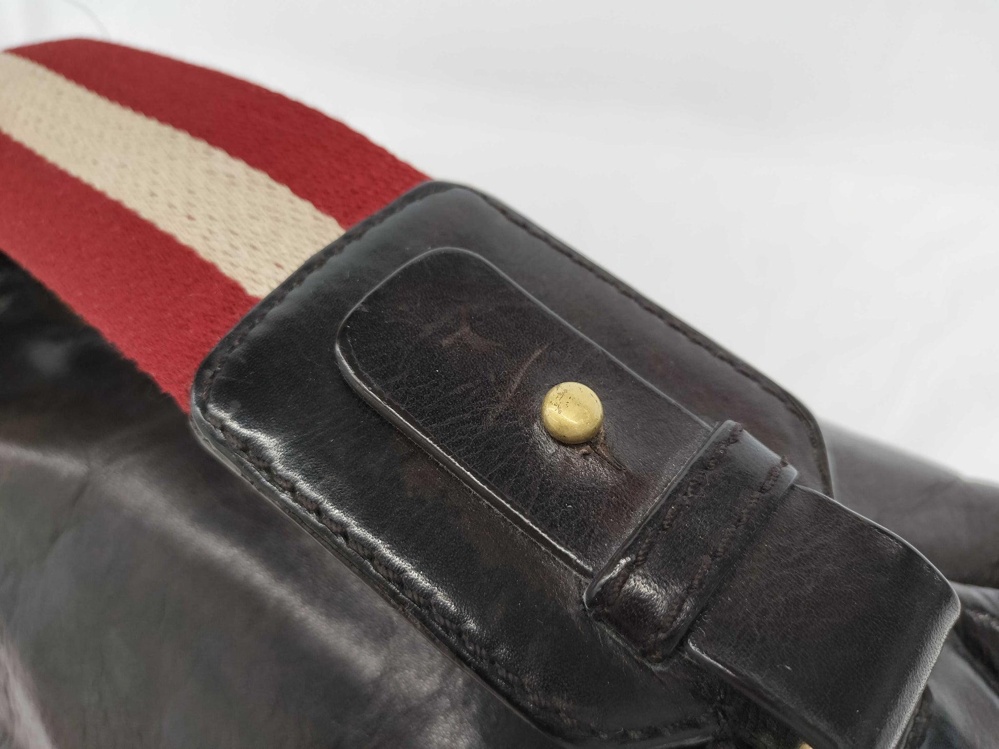 BALLY Leather Canvas Handbag Shoulder Bag